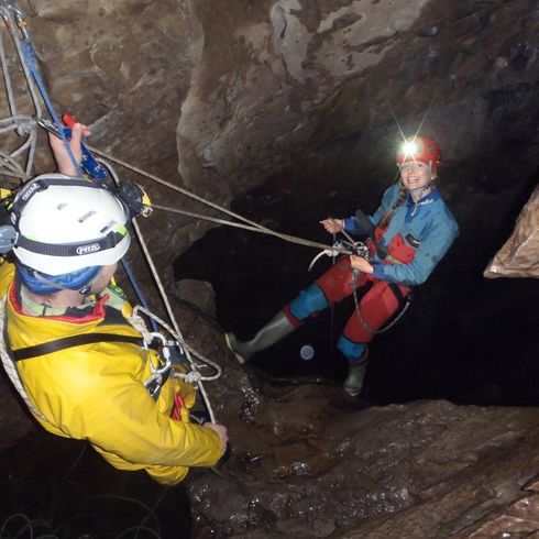 Ra Cave Skills Dolly Tubs Abseil
